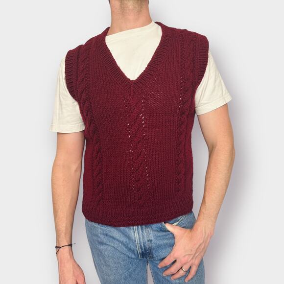 Vintage Other - 90s Burgundy Sweater Vest‎